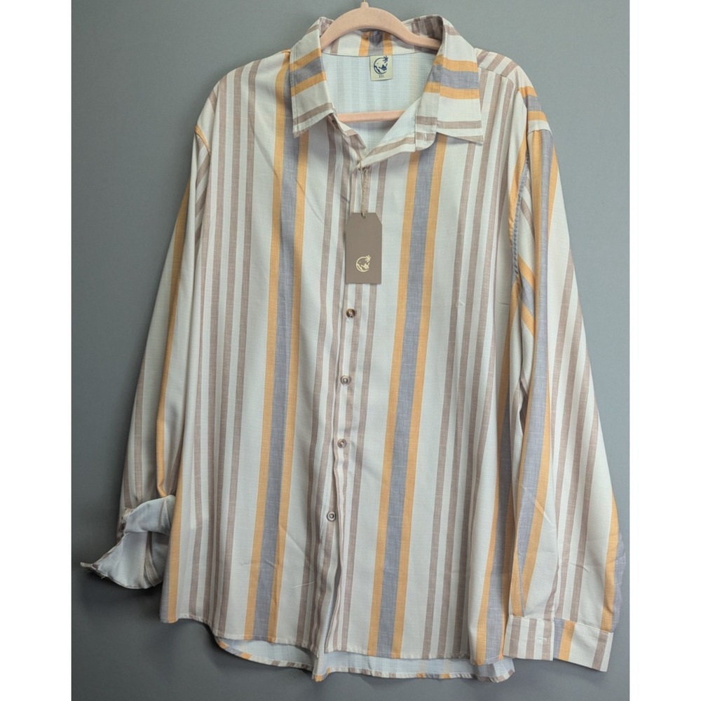 Hardaddy Men's Printed Striped Button Down Shirt Multicolor Size XXL NWT 2xl